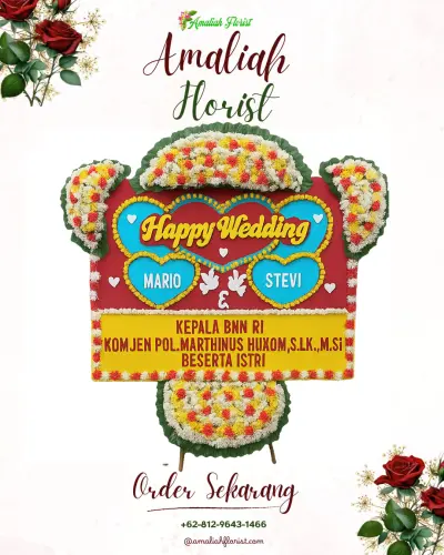 Karangan Papan Bunga Pernikahan di Amahusu